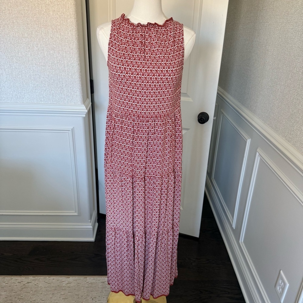 Max Studio Tiered Geometric Printed Maxi Womens Dress Small